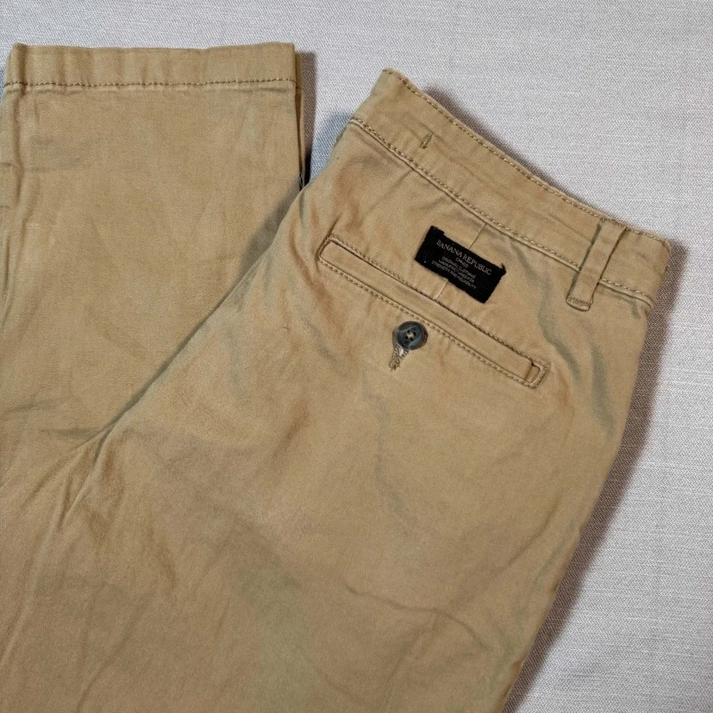 Banana Republic Lived-In‎ Chino Slim Fit Khaki Pants Tan 30x32 Mens